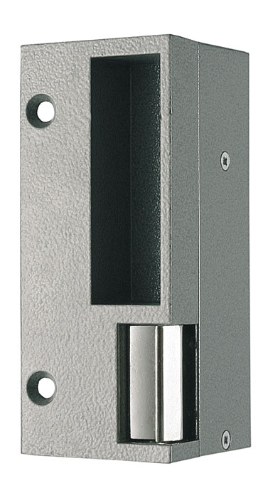 Elektrische deuropener Houdkracht 350 kg (RO A 40 F / RO A 41 F) Deze deuropener kan de dagschoot van een mechanisch oplegslot elektrisch vrijgeven. Opbouw Niet universeel toepasbaar.