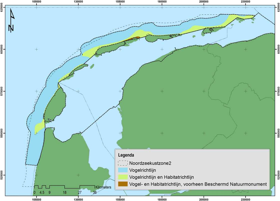 vogelsoorten gebruikt de droogvallende platen in de Waddenzee als foerageergebied en gebruiken ook de stranden van de Noordzeekustzone als hoogwatervluchtplaats. 1.2 