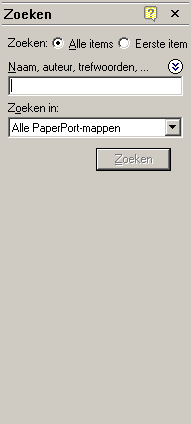 Items zoeken PaperPort biedt verscheidene functies om u te helpen bij het zoeken naar uw PaperPort-items.