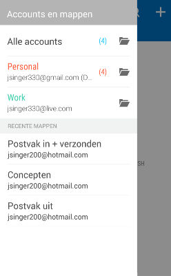 145 Agenda en e-mail Je post controleren In de app Mail lees, verzend en orden je e-mailberichten van een of meer e-mailaccounts die je hebt ingesteld op de HTC Desire 628 dual sim. 1.