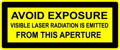 Laserveiligheid voor een klasse 3B laserproduct LET OP: VERMIJD BLOOTSTELLING AAN STRAAL: Vermijd direct oogcontact met laserlicht.