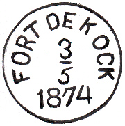 De afstempeling op het knipsel links van figuur 4 is waarschijnlijk een falsificatie, immers de op het knipsel getoonde postzegel van de zogenaamde derde emissie van