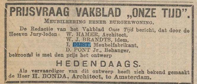 in juli 1900 weer naar Amsterdam. Opmerkelijk is de advertentie voor St. Nicolaas-Cadeau op 29-11-1900 in de krant Het Nieuws van den Dag.