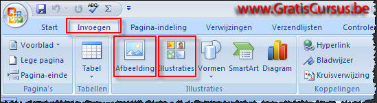 3 Tekst rondom foto 3.1 Invoegen van een afbeelding of illustratie Om een afbeelding of illustratie in te voegen in ons document, selecteren we het tabblad "Invoegen" in het lint.