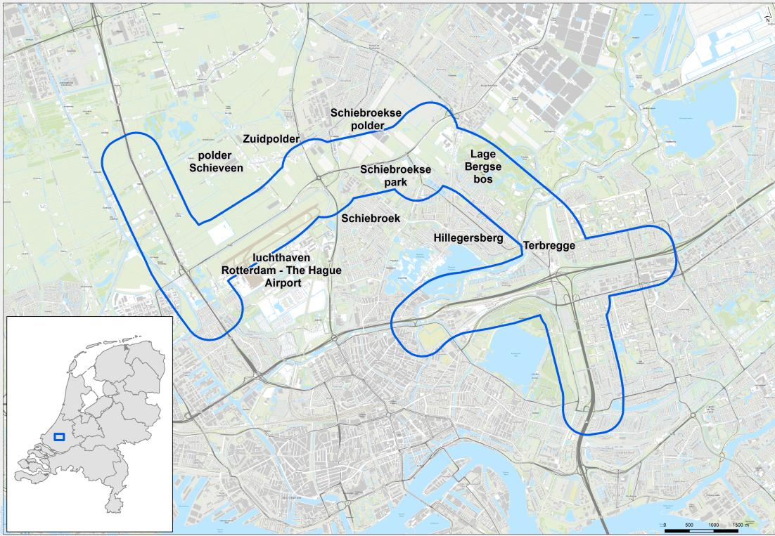 2 Het project en zijn omgeving 2.1 Plangebied en studiegebied 2.1.1 Beschrijving omgeving van het nieuwe tracé Het gebied waar de nieuwe A16 Rotterdam is gesitueerd, ligt aan de noordkant van Rotterdam.