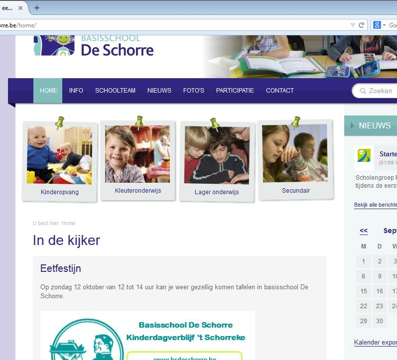 Website Ieders agenda is goed ingevuld. Dit is voor de agenda van onze school niet anders.