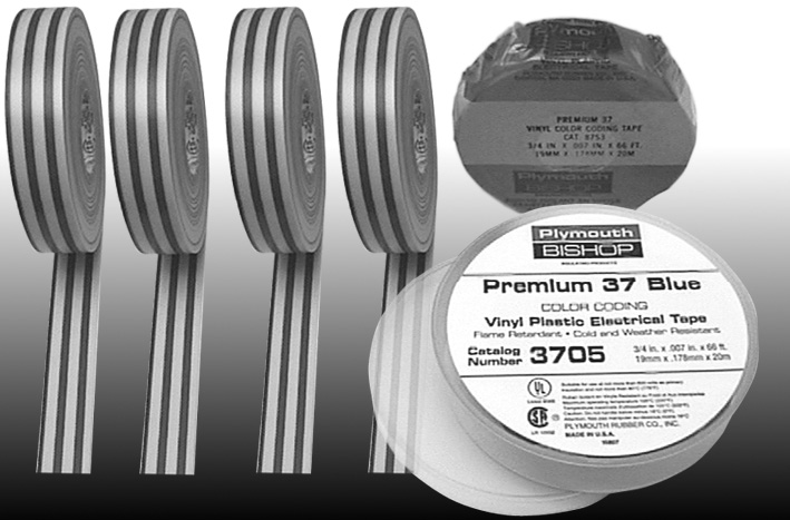 Plymouth Premium 37 kleurcode tape Plymouth premium 37 kleurcode tape wordt geleverd in 10 heldere kleuren.
