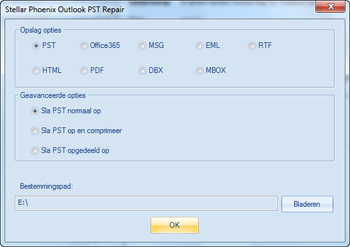 PST Bestanden Opslaan en Comprimeren Stellar Phoenix Outlook PST Repair - Technician software comprimeert PST bestanden en verminderd hun bestandsgrootte op de harde schijf.