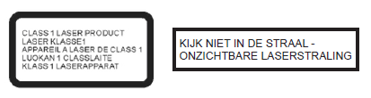 WAARSCHUWING: om het risico van een elektrische schok te verminderen, de behuizing van het apparaat nooit openen. Probeer nooit zelf het apparaat te repareren.