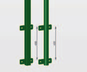 01 Totale benutbare lengte paal: lengte paal - buitenmaat platen 490 mm Diameter van de paal uit te kiezen in funktie van de belasting (windkracht ) Advies: Palen t.e.m. 2,60 m Palen t.e.m. 4,60 m Palen t.