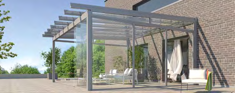 regengoot zijn kenmerkend voor het glazen terrassysteem AREA.