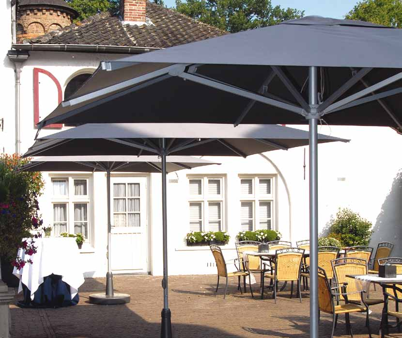 G&S patia G&S Patia 300x300 cm HOUDT U VAN DESIGN, DAN KIEST U VOOR DE patio parasol. DEZE ROBUUSTE vierkante parasol geeft ELKE TUIN EEN STRAKKE UITSTRALING.