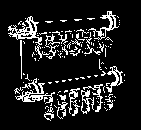 - Zonder handwiel, voor individuele ruimtetemperatuur regeling met thermostatisch regelelement F, of met thermische en gemotoriseerde aandrijvingen in combinatie met de bijbehorende