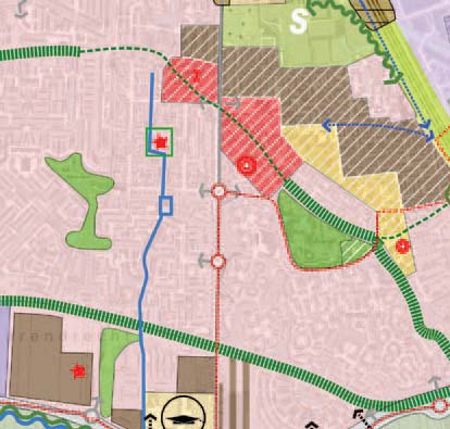 3. Dorpsstraat - Gebroken Meeldijk - Ziedewijdse Baan gepaard aan de verbetering gebruiksmogelijkheden en entree park en versterking van de groene en stedelijke dijklinten.