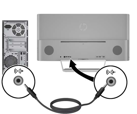 3. Sluit de USB-upstream-kabel aan op de USB-upstream-connector aan de achterzijde van de monitor en het andere uiteinde op de USB-downstream-connector van het bronapparaat. 4.
