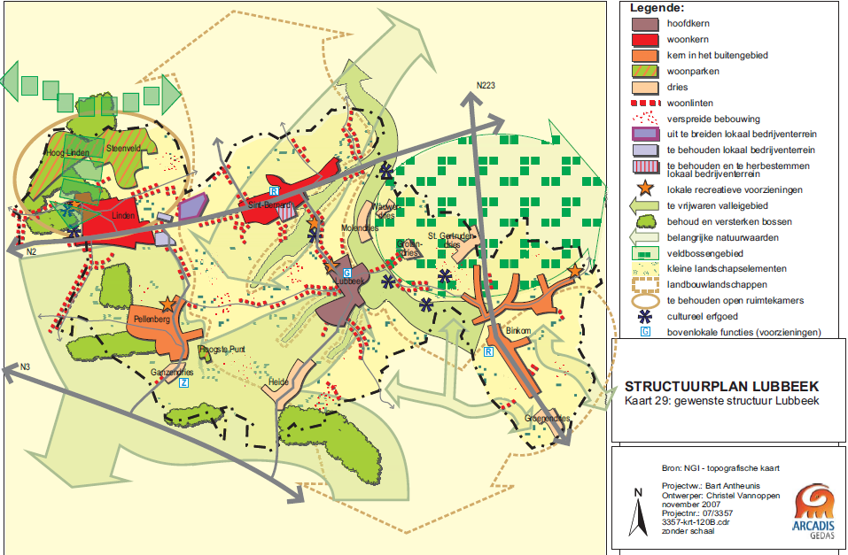 7. Kadering in het ruimtelijk structuurplan Lubbeek. Lubbeek Sint- Martinus (dorpskern) moet ontwikkeld worden tot een kwalitatief dorp met een groen, historische en landelijk karakter.