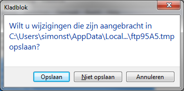 79.143.250.152 95.211.224.12 94.228.220.14 193.67.79.202 Na het wijzigen van de IP-adressen dient de editer afgesloten te worden, waarna gevraagd wordt om de wijzigingen op te slaan.