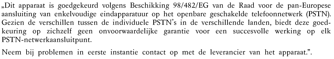 CTR 21-goedkeuring (voor notebook met geïntegreerde modem) Danish