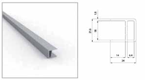 Handgreep op lengte in aluminium, geanodiseerde  - voor plaatdikte 18mm HANDGREEP 27668 Volle lengte 250