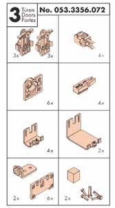 te frezen en vast te schroeven 23,5 x 18 mm LOOPRAIL ALU CLIPO 26/36 E260648-6000 Geleidingsrail in aluminium, voorgeboord, moet op de kastsokkel worden