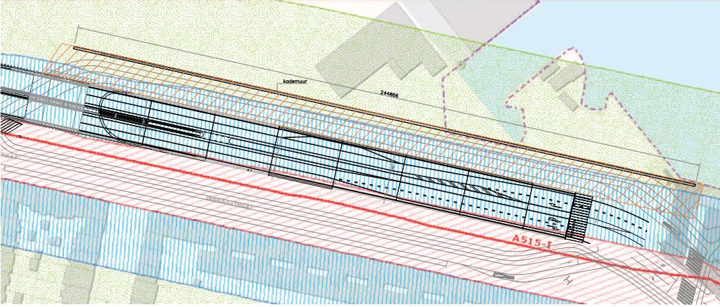 MEMO Invloed op waterkering Locatie De aan te brengen stabilisatie is gelegen aan de noordzijde evenwijdig met de tunnel. In figuur 4 is de locatie weergegeven.