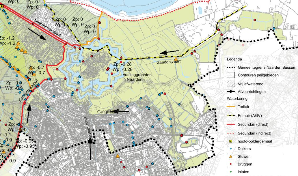 2 Huidige situatie 2.1 Watersysteem Het plangebied ligt in de wijk Rembrandtpark en Beethovenpark in de gemeente Naarden.