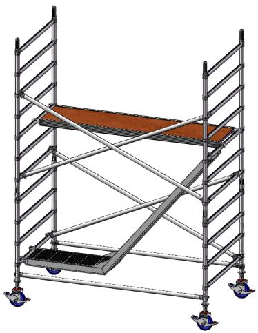 Plaats de volgende 2 diagonaalschoren op de 5 e sport zo dicht mogelijk bij de andere staander van het frame.