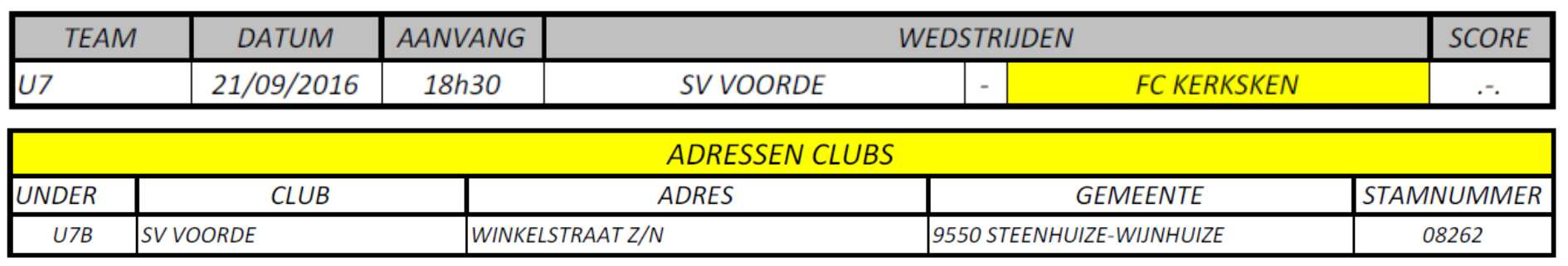 Vriendschappelijke wedstrijd U7B: Donderdag 22 september 2016: Trainingen