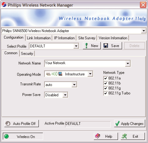 Toegang tot de instellingen van uw wireless netwerk Start het programma Philips Wireless Network Manager Dubbelklik op het pictogram in de taakbalk Als Philips Wireless Network Manager niet start