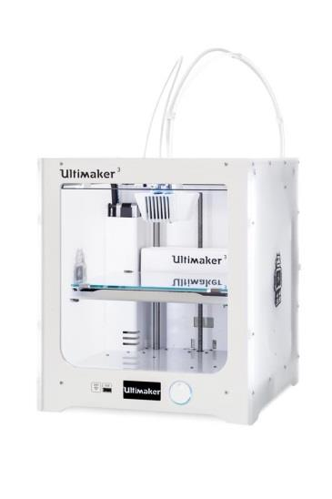 ULTIMAKER 3 Dual Extrusion De Ultimaker 3 is verschillend van de andere printers, want deze printer kan met twee verschillende