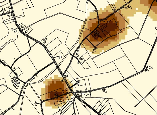 Bedrijfslocatie Figuur 4: uitsnede kaart huidige situatie gebiedsvisie gemeente Bladel Ammoniak In de volgende tabel wordt voor het thema ammoniak besproken welke voorwaarden worden gesteld met