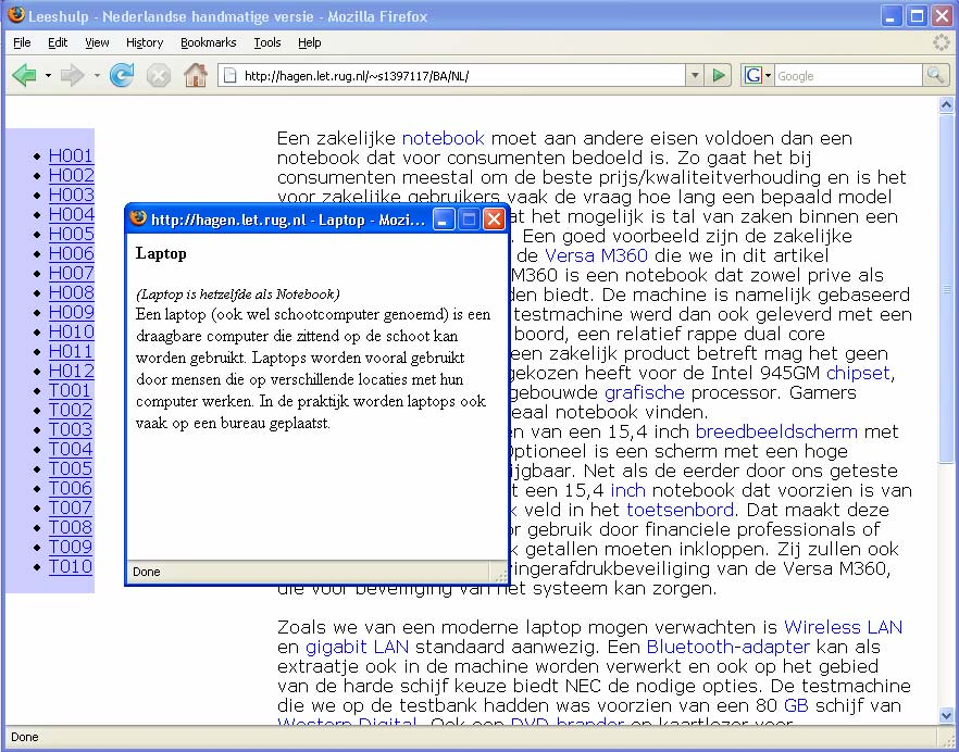 zoekterm vervangen door de paginatitel en wordt met deze term de relevante tekstpassage geselecteerd.