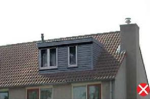 vormgeving voorzien van een plat dak of desgewenst een aangekapte dakkapel zijwanden ondoorzichtig detaillering, materiaal en kleur in overeenstemming met hoofdgebouw aangekapte dakkapel niet passend