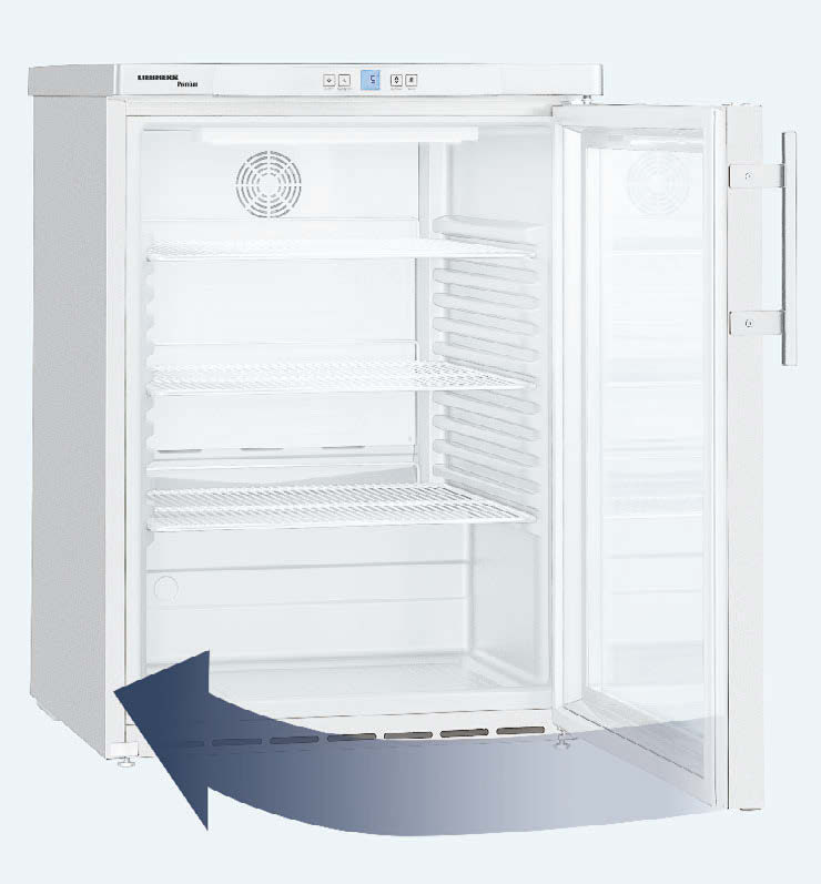 Zonder ventilatierooster moet de nishoogte ten minste cm meer bedragen dan de hoogte van het apparaat. De koelkasten uit de FKUv-serie voldoen met 8 cm aan de werkhoogte die geldt in de gastronomie.