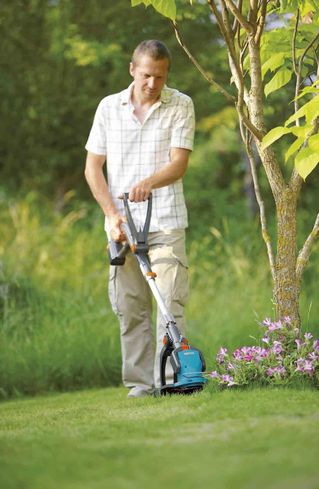 22 Alles voor de graskantjes I Turbotrimmers Comfortabel graskanten trimmen Trimmen met turbokracht.