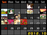 Weergeven van beelden op het kalenderscherm 1. Schuif de zoomregelaar tijdens de WEERGAVE modus tweemaal naar w (]).