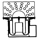 Doorstroom ABS stelring voor douchesifon Type D15-Z bestaat uit: ABS buitenpot Z/U + speciedeksel Binnenwerk D-15-ABS compleet Type