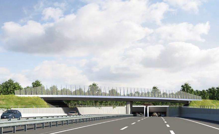 Afbeelding 4.4. Impressie van noordelijke toerit Blankenburgtunnel Vervolgens daalt de weg richting Blankenburgtunnel.