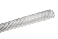 Zuig/persslang - transparant met veerstalen spiraal - Alfacier (vacuum) Extra soepele transparante PVC slang met veerstalen spiraal die aan hoge onderdrukken weerstaat.