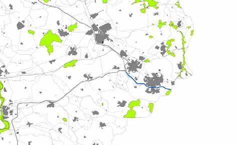 2.12 VERBINDING 10 HENGELO-GRONAU-DUITSLAND Afbeelding 2.12 Hoogspanningsverbinding 10 Hengelo-Gronau- Duitsland. Groen: Natura 2000-gebieden Blauwe lijn: hoogspanningsverbinding 10 Schaal: 1:900.