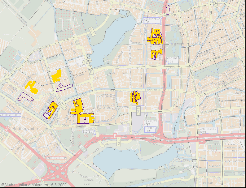 Concentratiegebieden van herkomstgroepen in Slotervaart, 2008 Autochtonen (n>958, >67%) Surinamers (n>172, >18%) Marokkanen (n>177, >17%) Turken (n>100, >15%) Overig niet-westerse allochtonen (n>180,