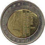 200 2257 2 Euro 2001 met MISSLAG geheel van