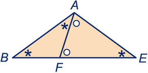 driehoeken zijn gelijkenig, de tophoek is 08, de asishoeken zijn dan (8008 ) 6 De tophoek van de