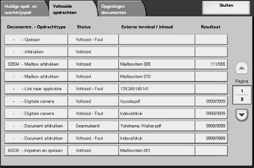 3. Opdrachtstatus Voltooide opdrachten controleren In dit gedeelte wordt beschreven hoe u voltooide opdrachten kunt controleren.