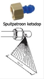 VEILIG WERKEN -> juiste spuitkop Floodjet messing spuitkop (ketsdop) - herbiciden Voor grote oppervlakten met hoge sproeivolumes.