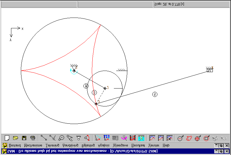 Planetair mechanisme (hypo-cycloidaal) Een hypo-cycloidaal planetair mechanisme kan gebruikt worden om een genaderde rust te