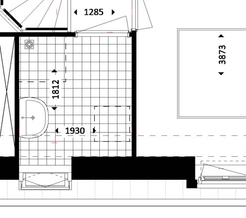 (3,6 m² op 1500+vl) wm+dr Slaapkamer 2 6,3 m² (6,4 m² op 1500+vl) Slaapkamer 1 9,4 m² (10,1 m² op 1500+vl) 560 286 3669 70 3089 560 286 1780 890 5850 150 280 70