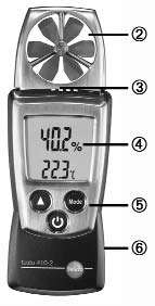 Korte handleiding testo 410-2 1 Korte handleiding testo 410-2 Beschermkap Vleugelrad Vocht-, temperatuursensor Display Toetsen Batterijvak (rugzijde) it es fr en nl Basisinstellingen Toestel uit > 2