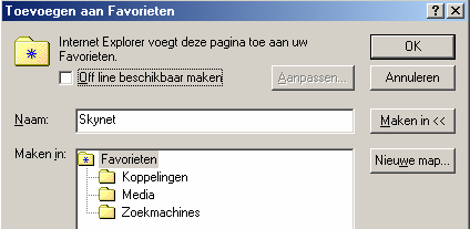 Je kan webpagina s opvragen uit de map Favorieten ¾ Klik in de werkbalk op de knop Favorieten ¾ Klik in de lijst op de gewenste map en op de naam van de gewenste pagina.