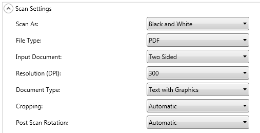 Scaninstellingen Scaninstellingen Scannen als hiermee selecteert u hoe u documenten wilt scannen. De keuzemogelijkheden zijn: Kleur, Grijswaarden en Zwart en Wit.
